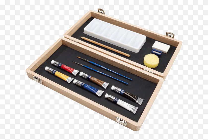 636x503 Winsor And Newton Wooden Watercolor Set, Pencil Box, Furniture, Pen HD PNG Download