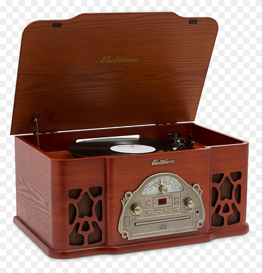 1424x1490 Winston Vinyl Record Player Vinyl Record Player With Speakers, Box, Wood, Treasure HD PNG Download