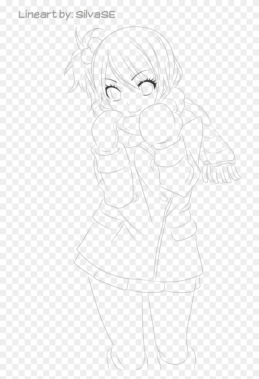 720x1169 Winter Anime Lineart Line Art, Person, Human, Hand HD PNG Download