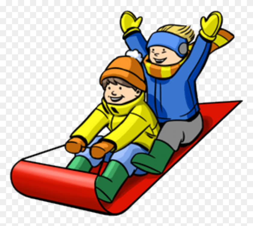 1078x953 Winter Obstacle Course Kid Sledding Clipart, Sled, Bobsled, Clothing HD PNG Download