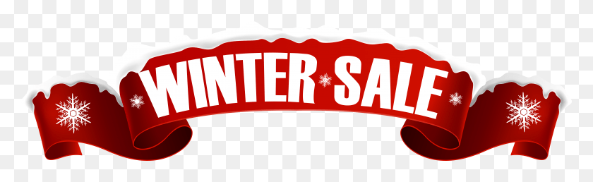 7947x2025 Winter Sale Banner Transparent Clip Art Image Winter Sale Clip Art, Label, Text, Sticker HD PNG Download