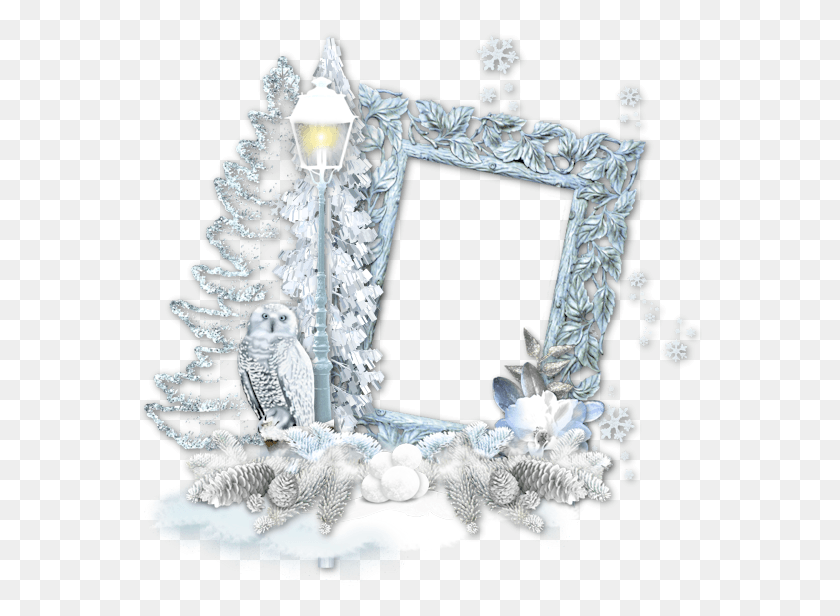 564x556 Winter Snow Lady Frame Gallery Yopriceville High Ftu Christmas Cluster Frames, Crystal, Jewelry, Accessories HD PNG Download