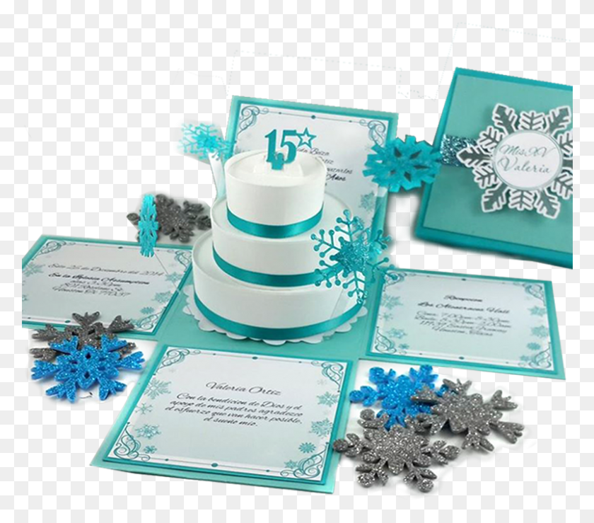 801x698 Winter Wonderland Quinceanera Invitation, Cake, Dessert, Food HD PNG Download