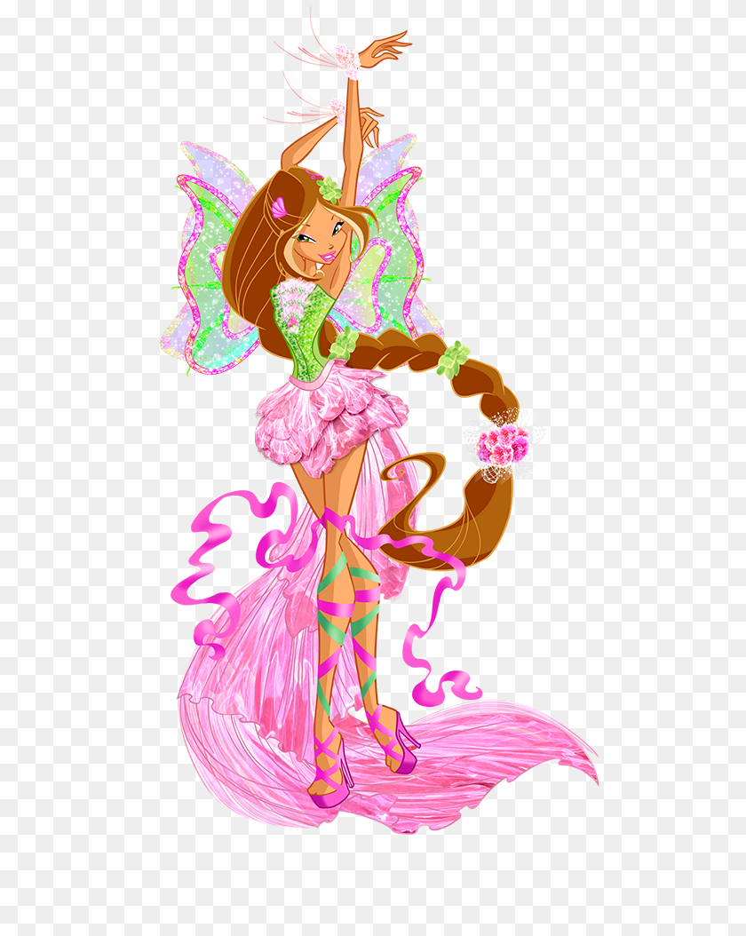 509x1054 Winx Club Image Background Winx Club Flora Harmonix, Person, Dancing, Leisure Activities, Head Clipart PNG