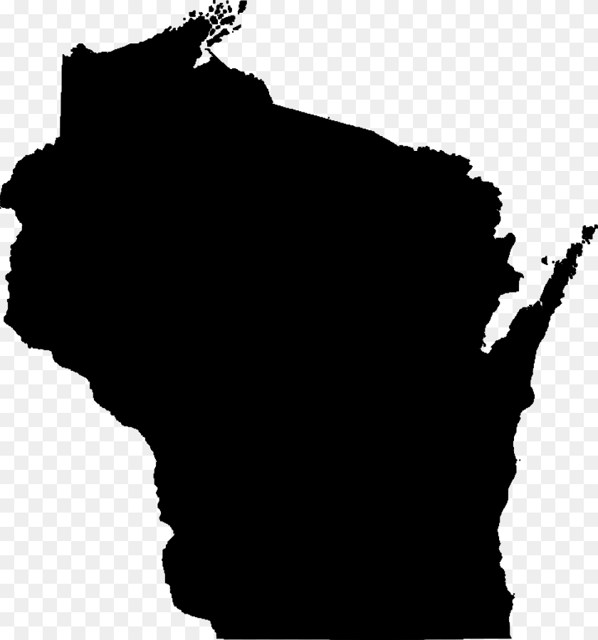 2242x2400 Wisconsin Blank Map Clip Art State Of Wisconsin, Gray Clipart PNG