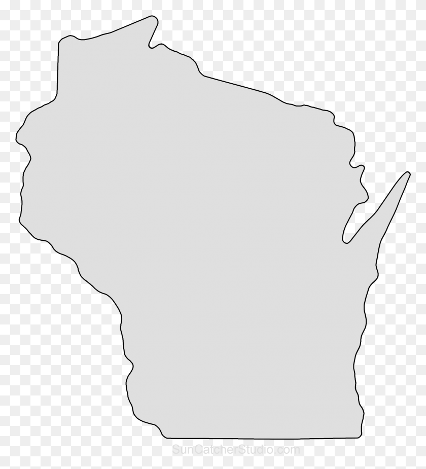 1897x2104 Wisconsin Map Outline Shape State Stencil Clip White Wisconsin State, Hand, Person HD PNG Download