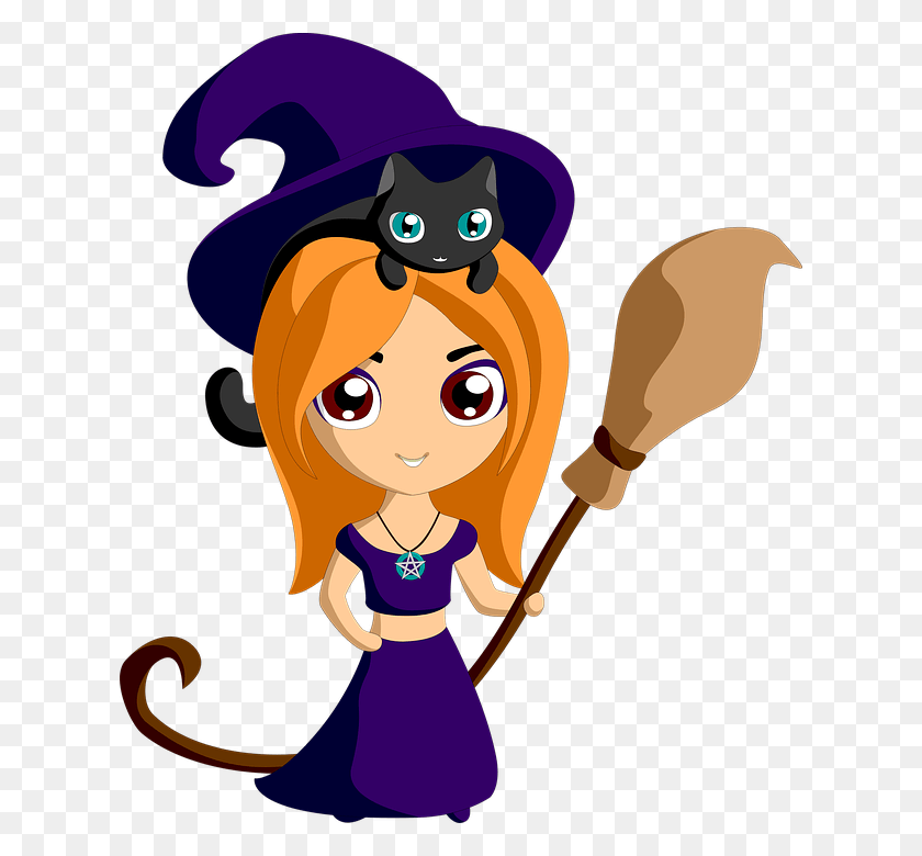 622x720 Witch Halloween Girl Pet Clip Art Cute Witches, Musical Instrument, Leisure Activities, Maraca HD PNG Download