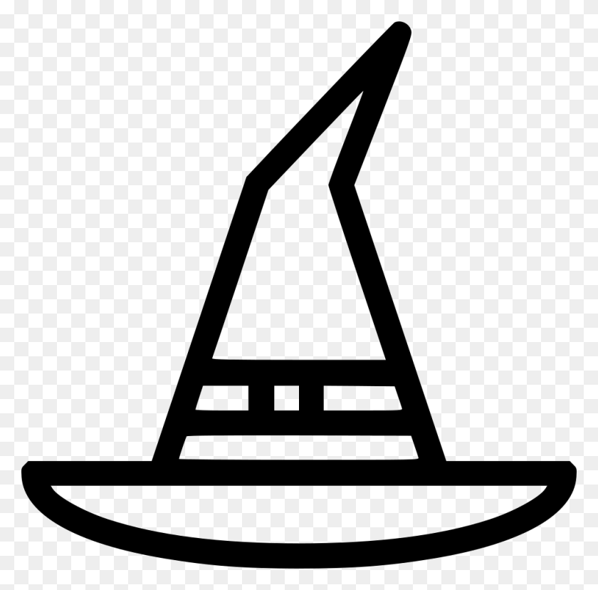 980x966 Witch Hat Comments Witch Hat Line Icon, Cone, Triangle, Shovel HD PNG Download