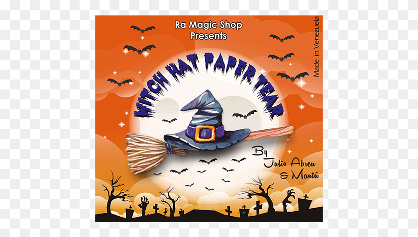 459x417 Witch Hat Paper Tear By Ra Magic Poster, Bird, Animal, Advertisement HD PNG Download