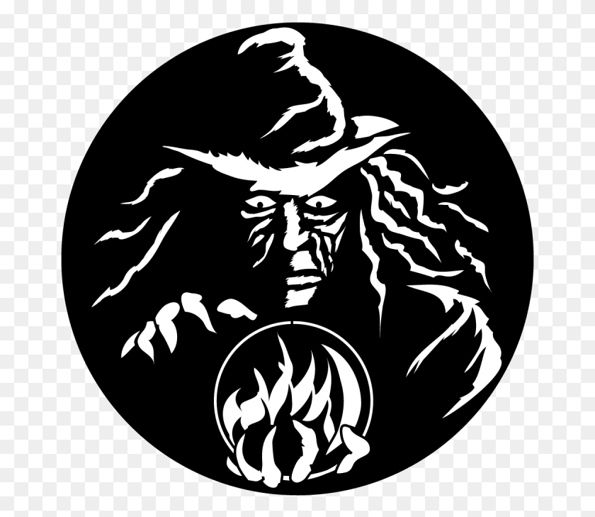 669x669 Witch With Crystal Ball Gobo, Stencil, Person, Human HD PNG Download