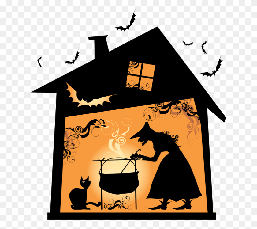 640x687 Witchcraft Clipart Witch Hut Witch House Clipart, Poster, Advertisement, Fondue HD PNG Download