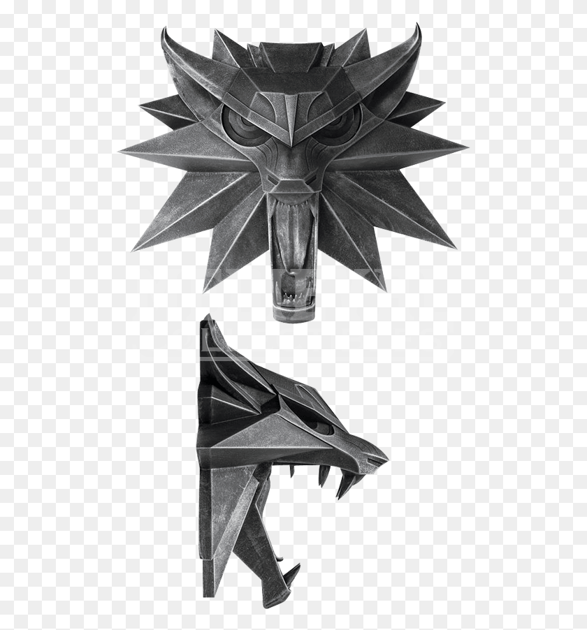 509x842 Witcher Wolf Wall Sculpture, Cross, Symbol HD PNG Download