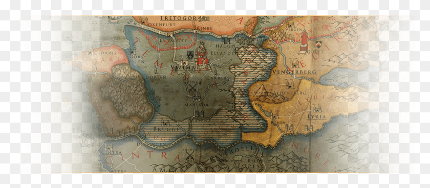 1609x637 Ведьмак Карта Мира Атлас, Карта, Диаграмма Hd Png Скачать