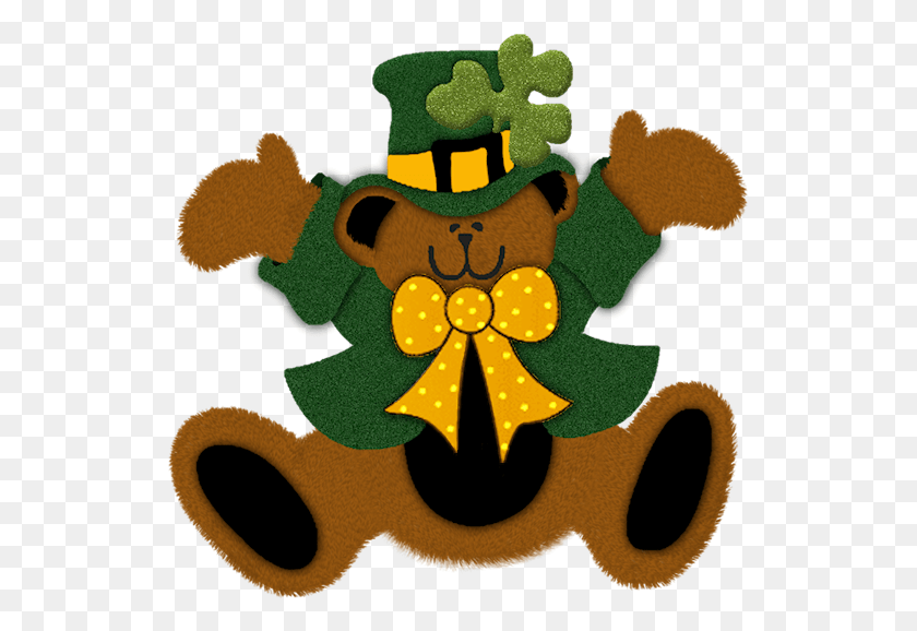 533x518 With A Little Luck St Pats Bear Scrap And Tubes Cartoon, Symbol, Logo, Trademark HD PNG Download