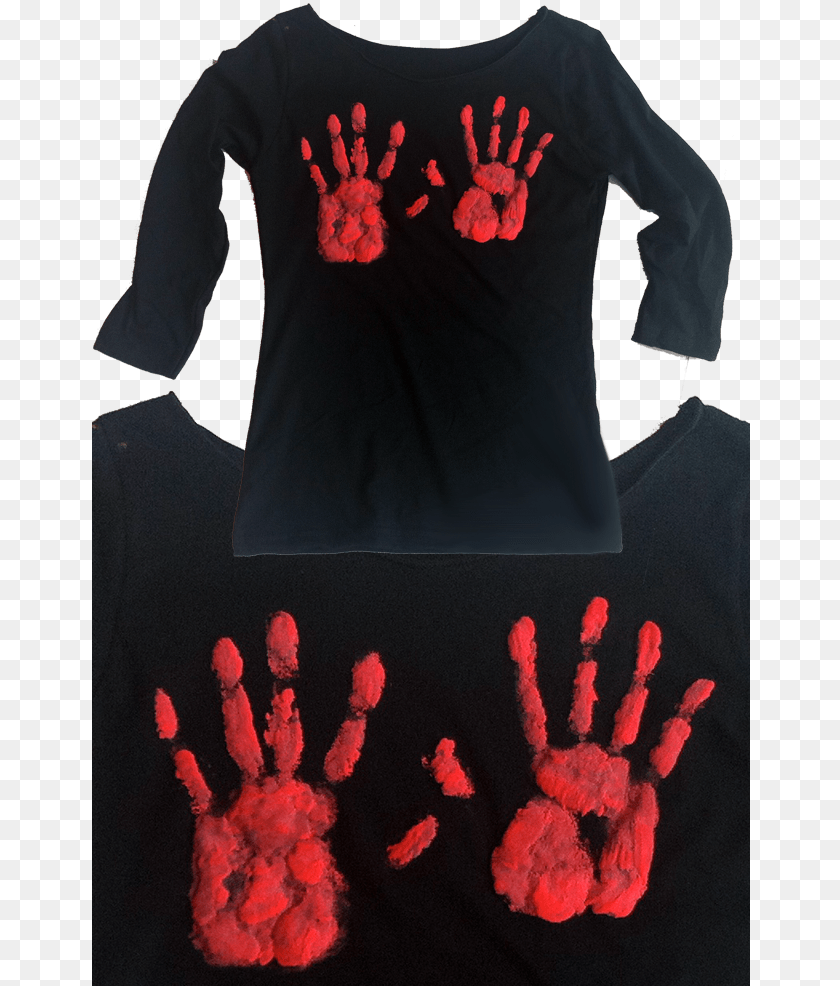 659x986 With Bloody Hands On The Front Shirt, T-shirt, Clothing, Sleeve, Long Sleeve Sticker PNG