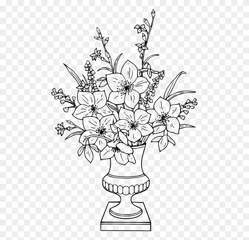493x749 With Flowers Coloring Book, Gray, World Of Warcraft HD PNG Download