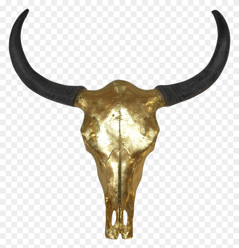 2107x2196 With Gold Leaf Chairish Bull, Longhorn, Cattle, Mammal HD PNG Download
