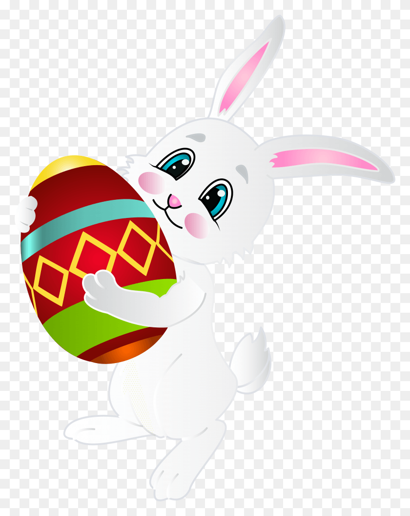 6168x7881 With House Hunt White Easter Bunny Egg Clipart, Toy, Leisure Activities, Sweets HD PNG Download