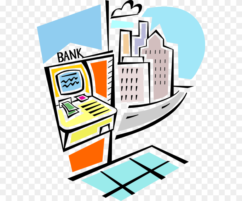 584x700 Withdrawing Cash From Bank Atm Clipart PNG