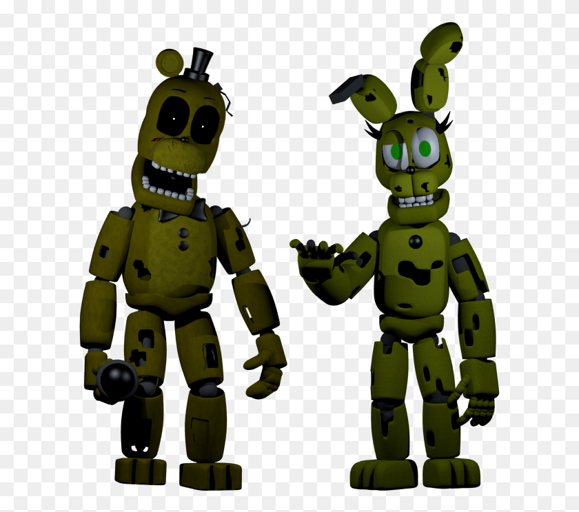 611x683 Withered Golden Freddyfredbear And Withered Spring Fnaf Withered Spring Bonnie, Robot, Toy HD PNG Download