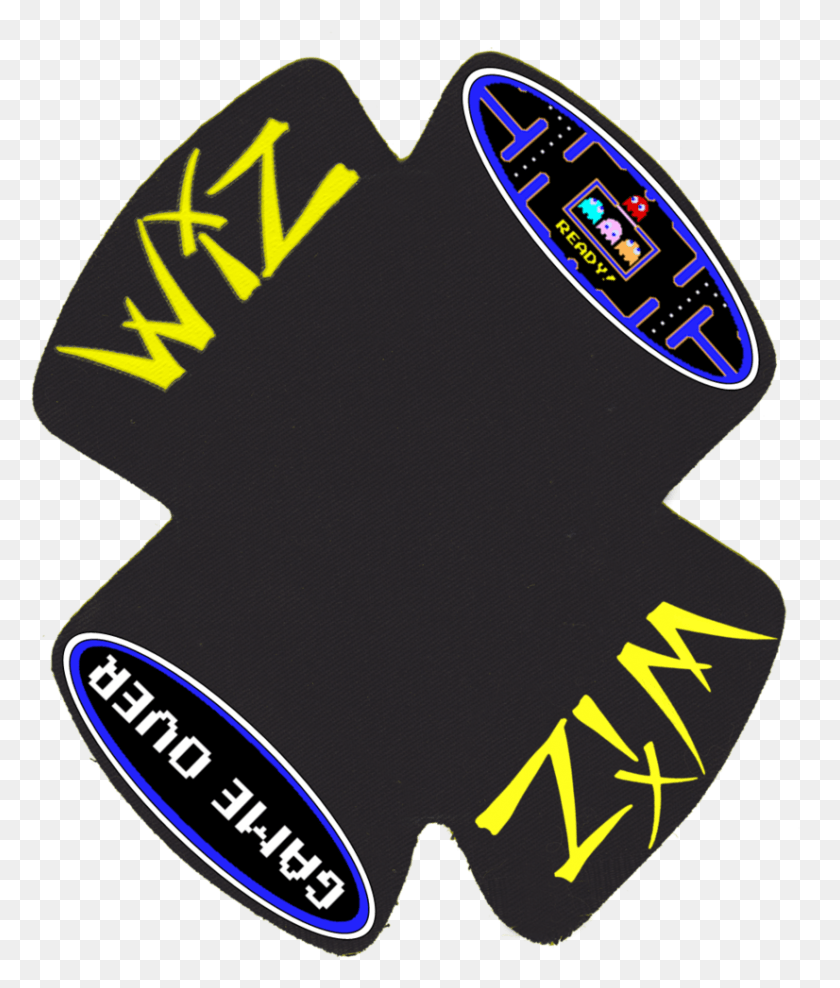 826x983 Descargar Png Wiz Graffix Pac Man Knee Slider Backings Sticker, Logotipo, Símbolo, Marca Registrada Hd Png