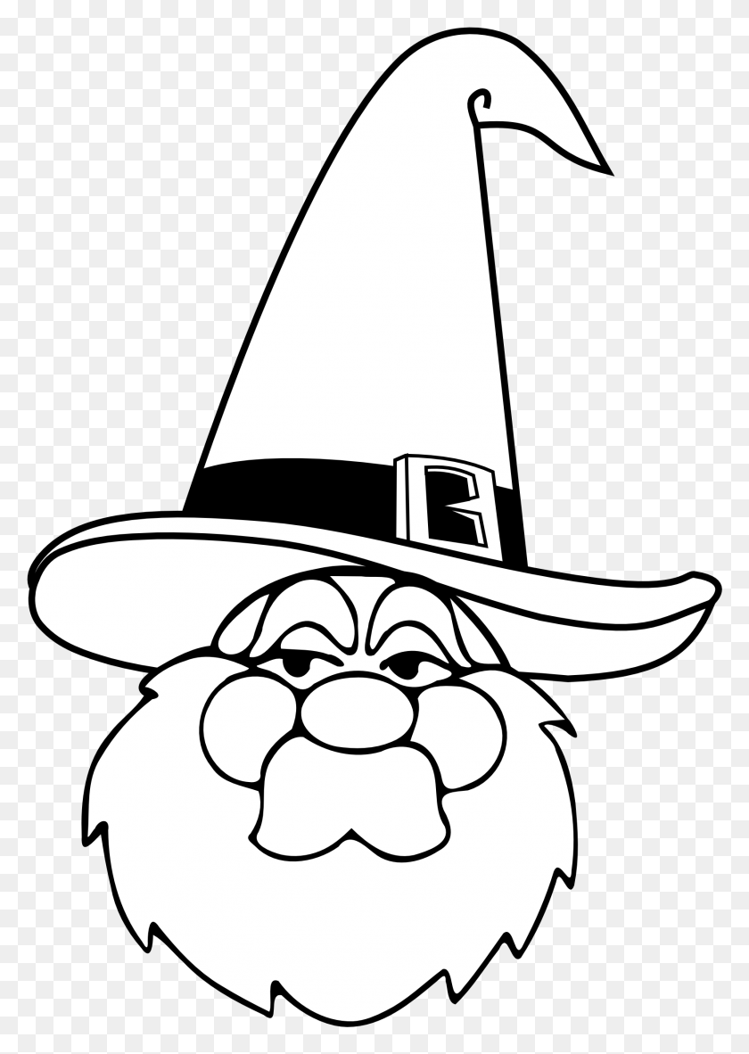 1735x2497 Wizard Blue Hat Black White Halloween 1969px 239 Transparent Santa Beard, Clothing, Apparel, Cowboy Hat HD PNG Download