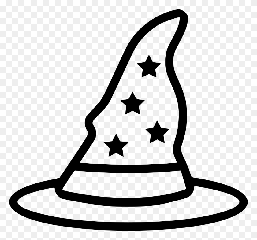 980x912 Wizard Hat Wizard Hat Clipart Black And White, Clothing, Apparel, Hat HD PNG Download