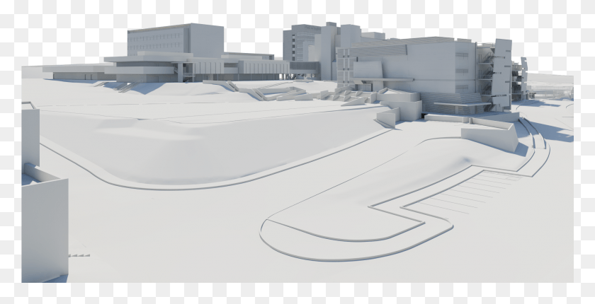 1921x913 Wlac 3d Site Model Brutalist Architecture, Nature, Outdoors, Snow HD PNG Download