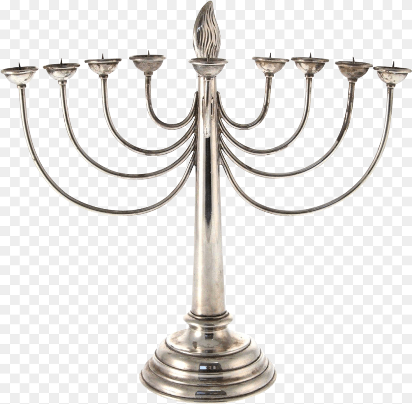 Wmf Silver Plated Hanukkah Menorah Germany Circa, Festival, Hanukkah Menorah, Candle Sticker PNG