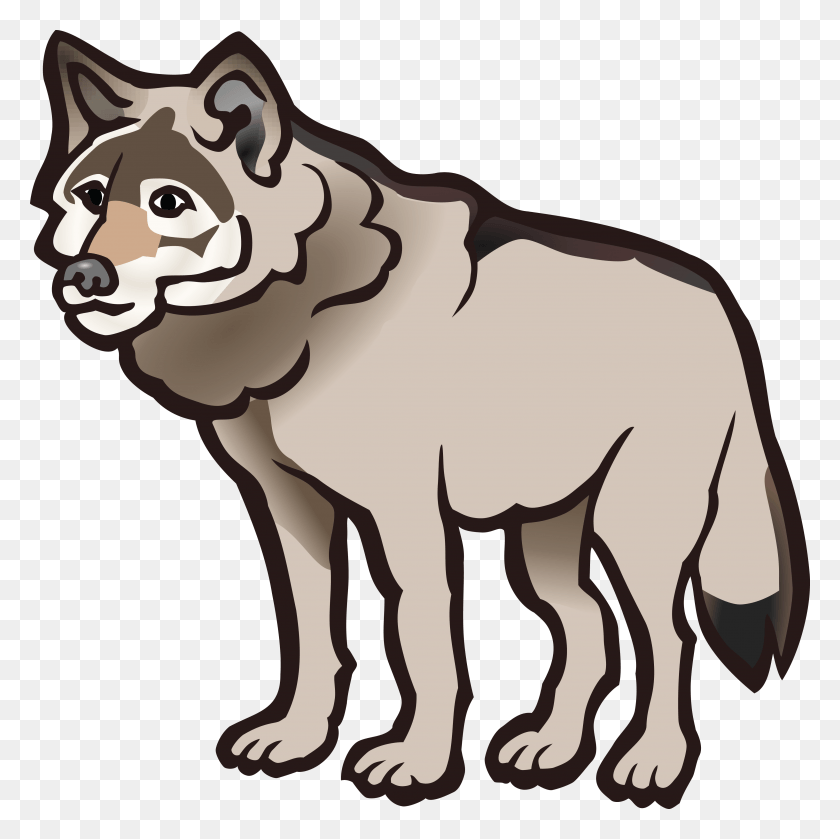 4000x3998 Wolf Clip Art Clip Art Black And White Wolf, Animal, Mammal, Wildlife HD PNG Download