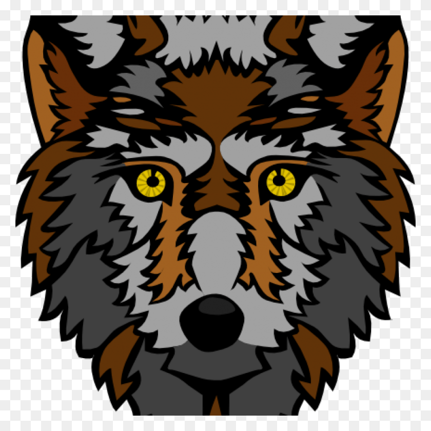 1024x1024 Wolf Face Clipart Stylized Head Clip Art At Clker Vector Anime Drawing Wolf Face, Poster, Advertisement, Symbol HD PNG Download