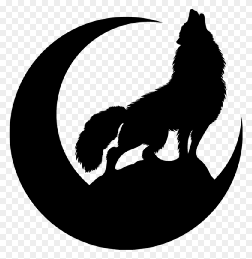 995x1025 Wolf Moon Black Night Silhouette Wolf Logo Decal, Gray, World Of Warcraft HD PNG Download