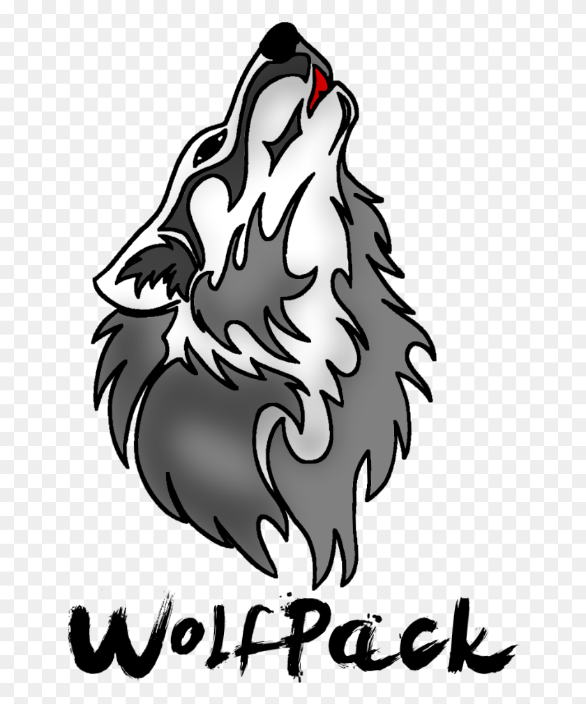 650x950 Wolf Pack Fc, Stencil, Hook, Animal HD PNG Download