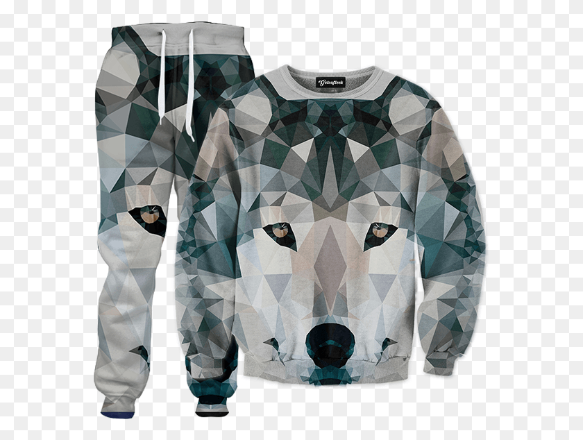 572x574 Wolf Tracksuit, Clothing, Apparel, Long Sleeve HD PNG Download