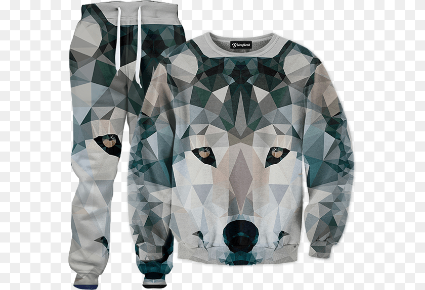 Wolf Tracksuit, Clothing, Knitwear, Sweater, Sweatshirt Clipart PNG