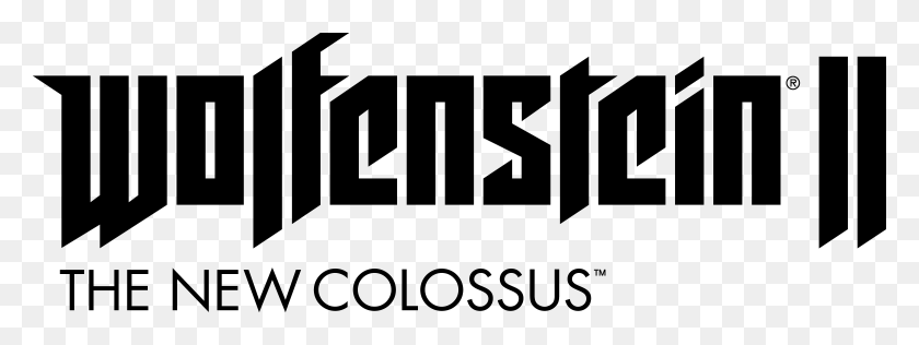10000x3284 Wolfenstein 2 The New Colossus Logo, Текст, Символ, Алфавит Hd Png Скачать