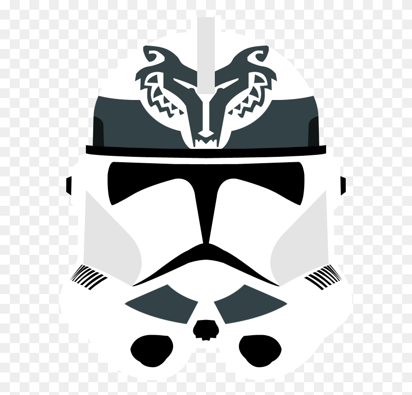 599x746 Wolfpack Phase Ii Clone Helmet By Pd Black Dragon Wolf Pack Logo Star Wars, Stencil, Symbol, Clothing HD PNG Download