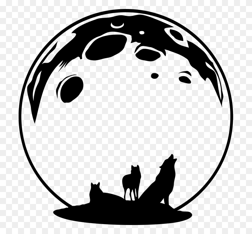 715x720 Wolves Howl Moon The Fullness Black And White Wolf Howling Clipart, Gray, World Of Warcraft HD PNG Download
