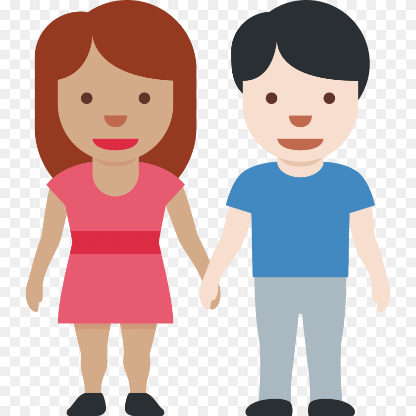 1920x1920 Woman And Man Holding Hands Emoji Clipart, T-shirt, Clothing, Person, Baby PNG