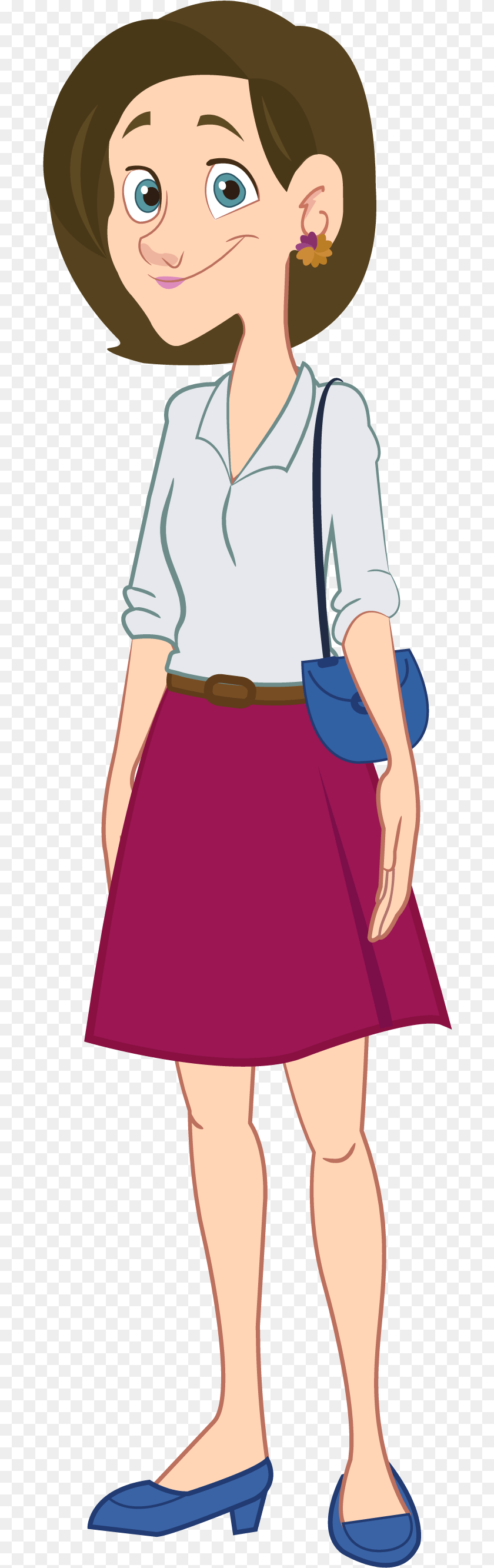 697x2665 Woman Cartoon, Book, Publication, Skirt, Comics Sticker PNG