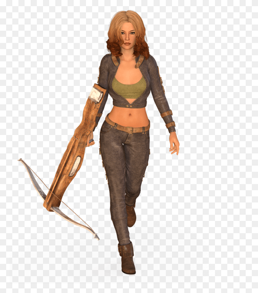 1048x1203 Woman Crossbow Warrior Girl, Person, Human, Clothing HD PNG Download