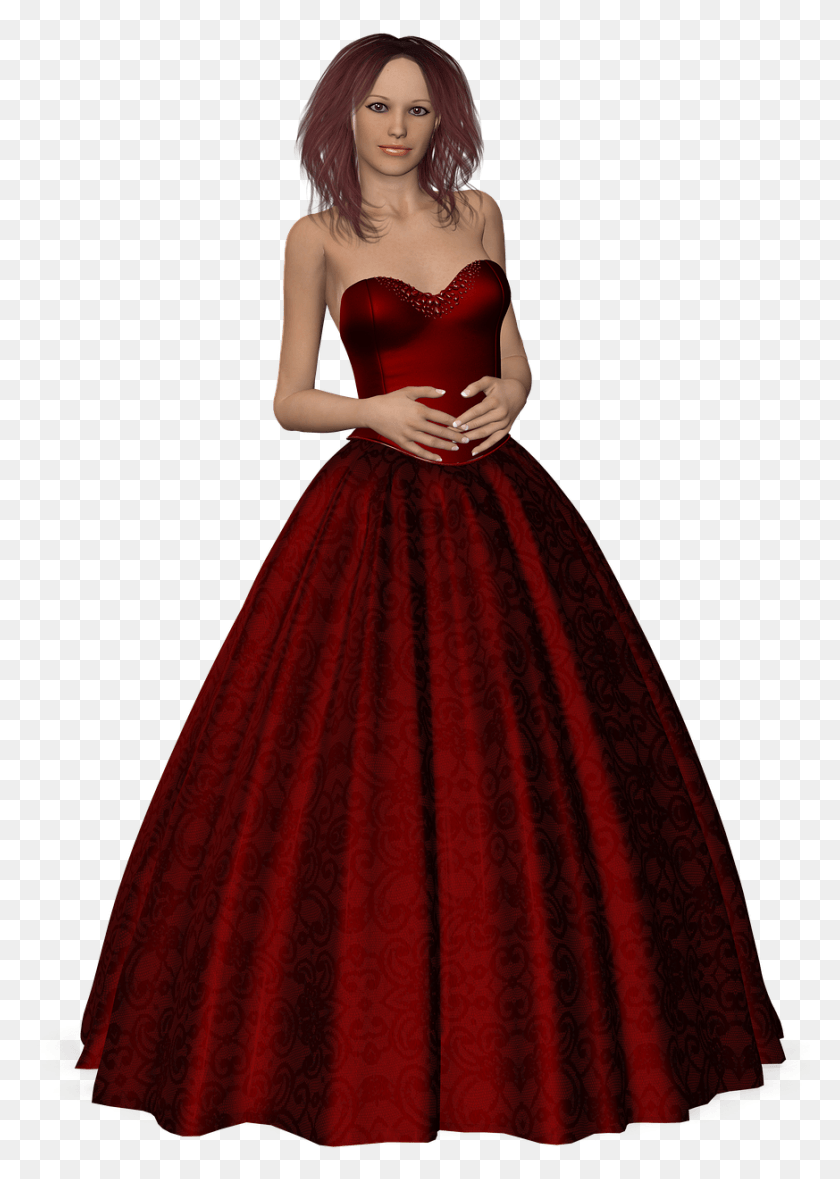 873x1253 Woman Dress Pretty Female Image Woman In Long Dress, Clothing, Apparel, Person HD PNG Download