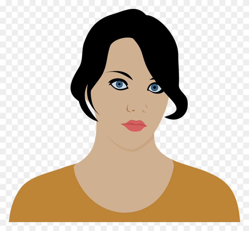 782x720 Woman Female Free Vector Graphic On Pixabay Woman Images Clip Art, Face, Snowman, Winter HD PNG Download