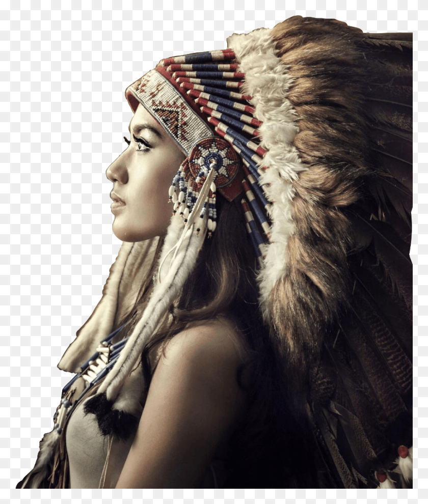 1024x1221 Woman Girl Profile Face Indian Native American Women In Headdress, Clothing, Apparel, Costume Descargar Hd Png