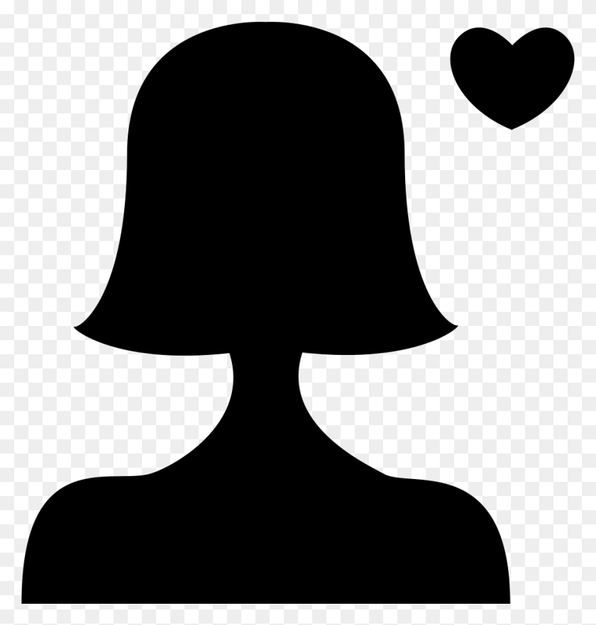 930x981 Woman Head In Love Comments Persona Mujer Icono, Stencil, Person HD PNG Download