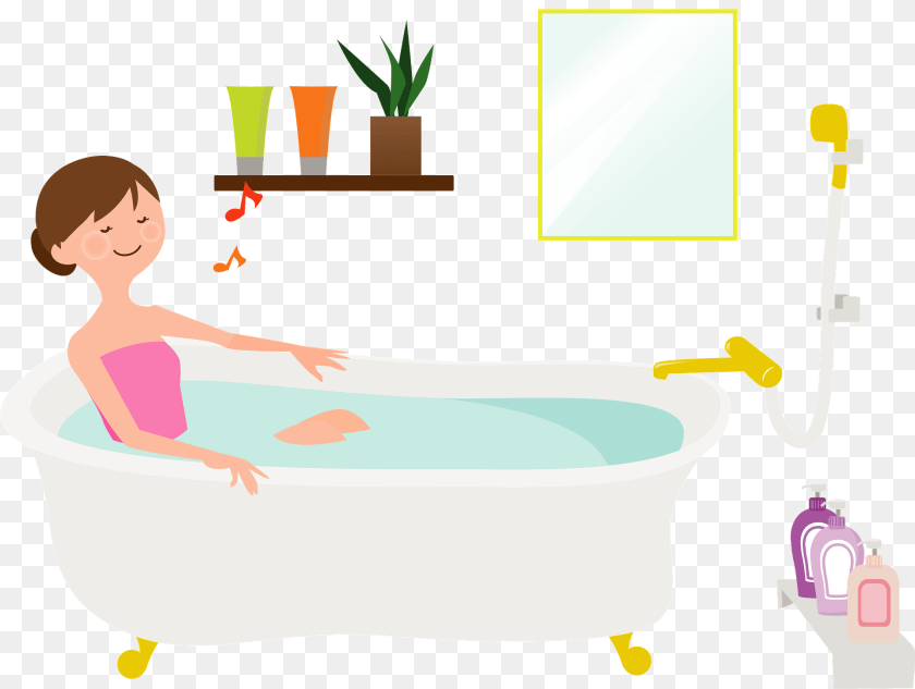 Woman Is Bathing Bathtub, Tub, Person, Head Clipart PNG