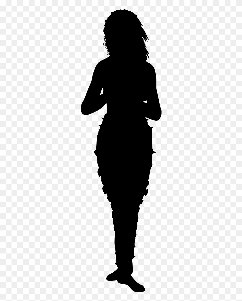 282x985 Woman Running Silhouette, Gray, World Of Warcraft HD PNG Download