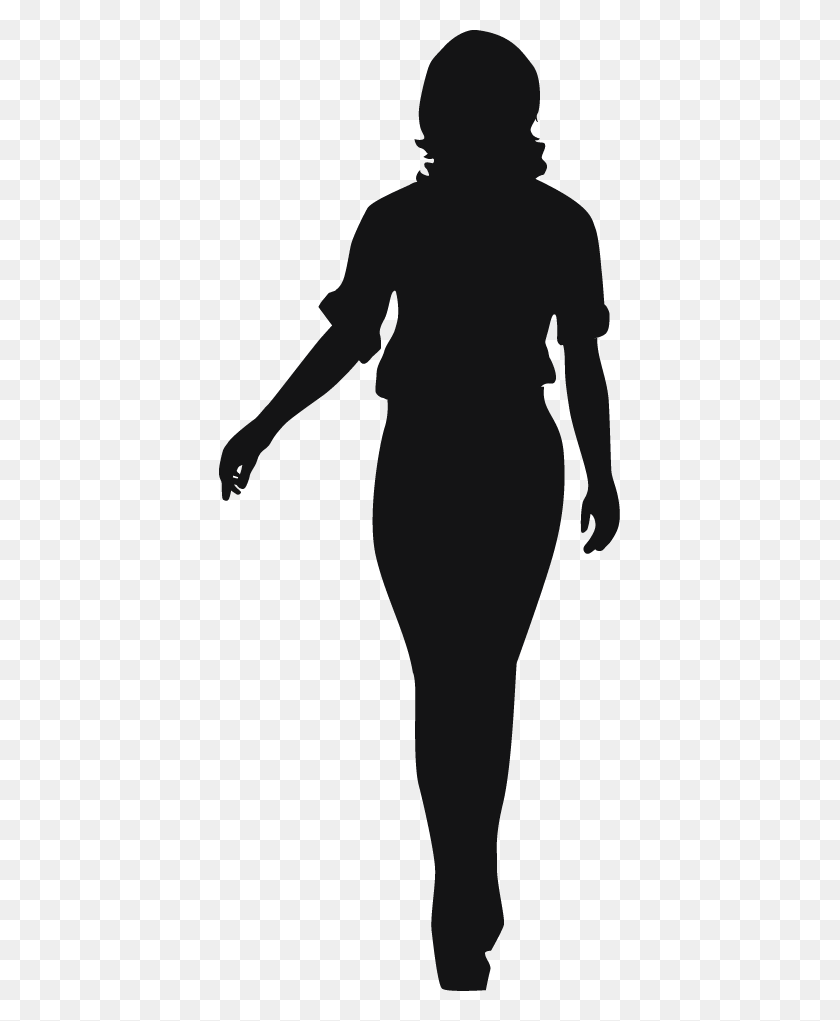 401x961 Woman Silhouette Silhouette Of A Thick Woman, Person, Human HD PNG Download