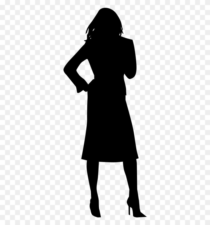 336x840 Woman Silhouette Svg Vector File Vector Clip Art Svg Woman Clipart Silhouette, Gray, World Of Warcraft HD PNG Download