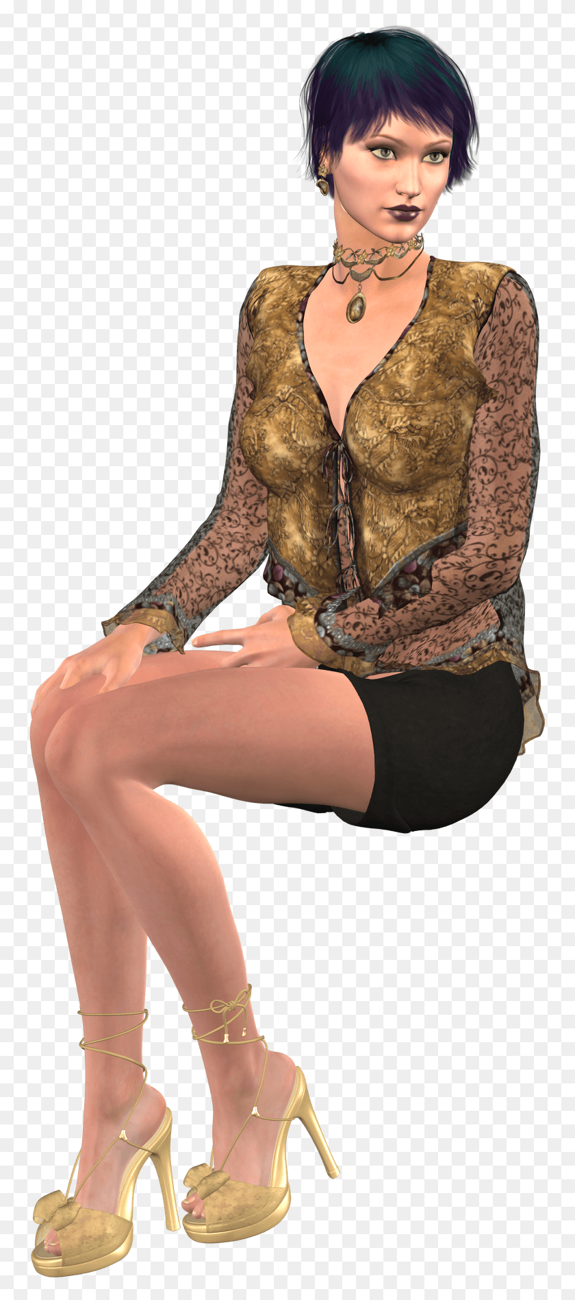 759x1836 Woman Sitting Bayan Oturan Model, Skin, Clothing, Apparel HD PNG Download